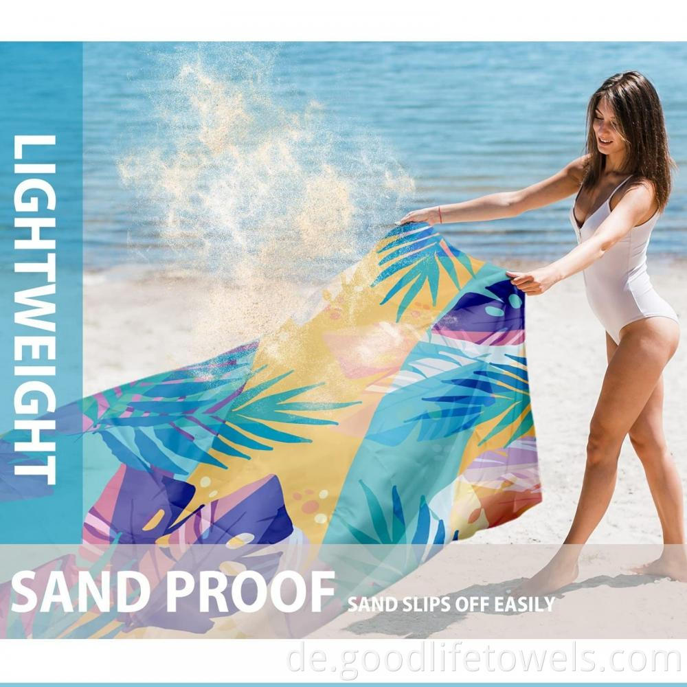 Sandproof Beach Towel With Mesh Bag